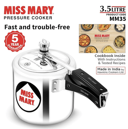 Hawkins 3.5 Litre Miss Mary Pressure Cooker, Inner Lid Cooker, Silver (MM35)