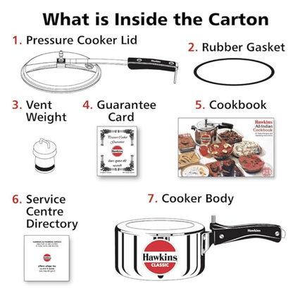 Hawkins Classic Aluminium Inner Lid Pressure Cooker, 2 Litre, Silver (CL20)