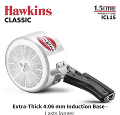 Hawkins 1.5 Litre Classic Pressure Cooker, Induction Inner Lid Cooker, Pan Cooker, Best Cooker, Silver (ICL15) (Aluminium)-4