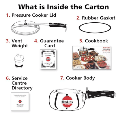 Hawkins Contura Aluminium Inner Lid Pressure Cooker, 2 Litre, Silver (HC20)