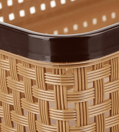 Nakoda 111 Dune Storage Basket Without Lid Multipurpose Use for Kitchen & Home Organiser Box for Fruits Vegetables, Toys, Stationary items, Color May Vary, (286 x 209 x 80)