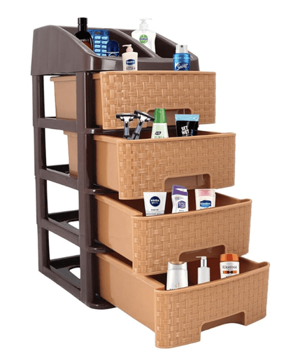 NAKODA Pride 4tier Plastic Modular Drawer System for Kitchen, Offices, Home, Hospitals, Schools, Doctors, Beauty Parlour, Saloons (Dimension Front w 17*Side l 20* H 30.5 cm)