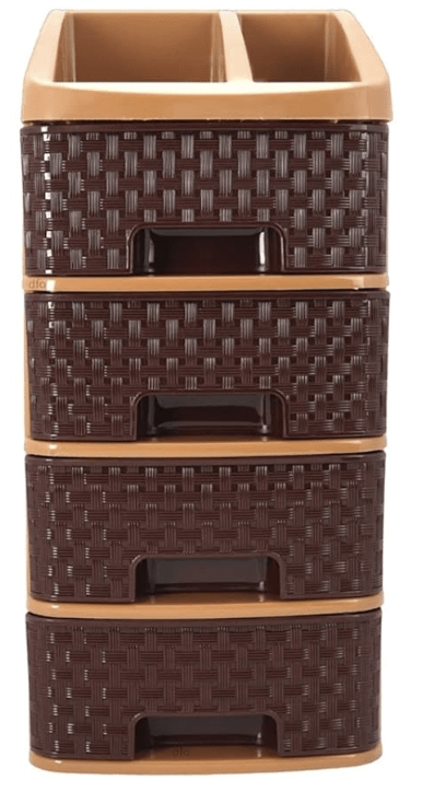 NAKODA Pride 4tier Plastic Modular Drawer System for Kitchen, Offices, Home, Hospitals, Schools, Doctors, Beauty Parlour, Saloons (Dimension Front w 17*Side l 20* H 30.5 cm)