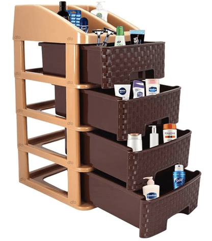 NAKODA Pride 4tier Plastic Modular Drawer System for Kitchen, Offices, Home, Hospitals, Schools, Doctors, Beauty Parlour, Saloons (Dimension Front w 17*Side l 20* H 30.5 cm)