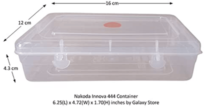 NAKODA Galaxy Clear Plastic Container for Storage, Organizer Box with Attached Lid Set of 4 Pcs (Small Size - 6.25 L x 4.72 W x 1.70 H inches)