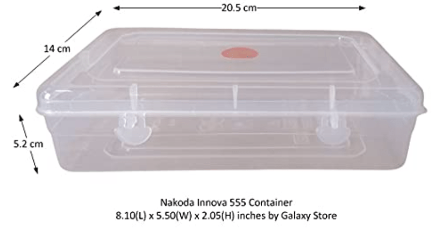 NAKODA Galaxy Plastic Organizer Box with Attached Lid - Clear, Medium, 8.10 x 5.50 x 2.05 inches