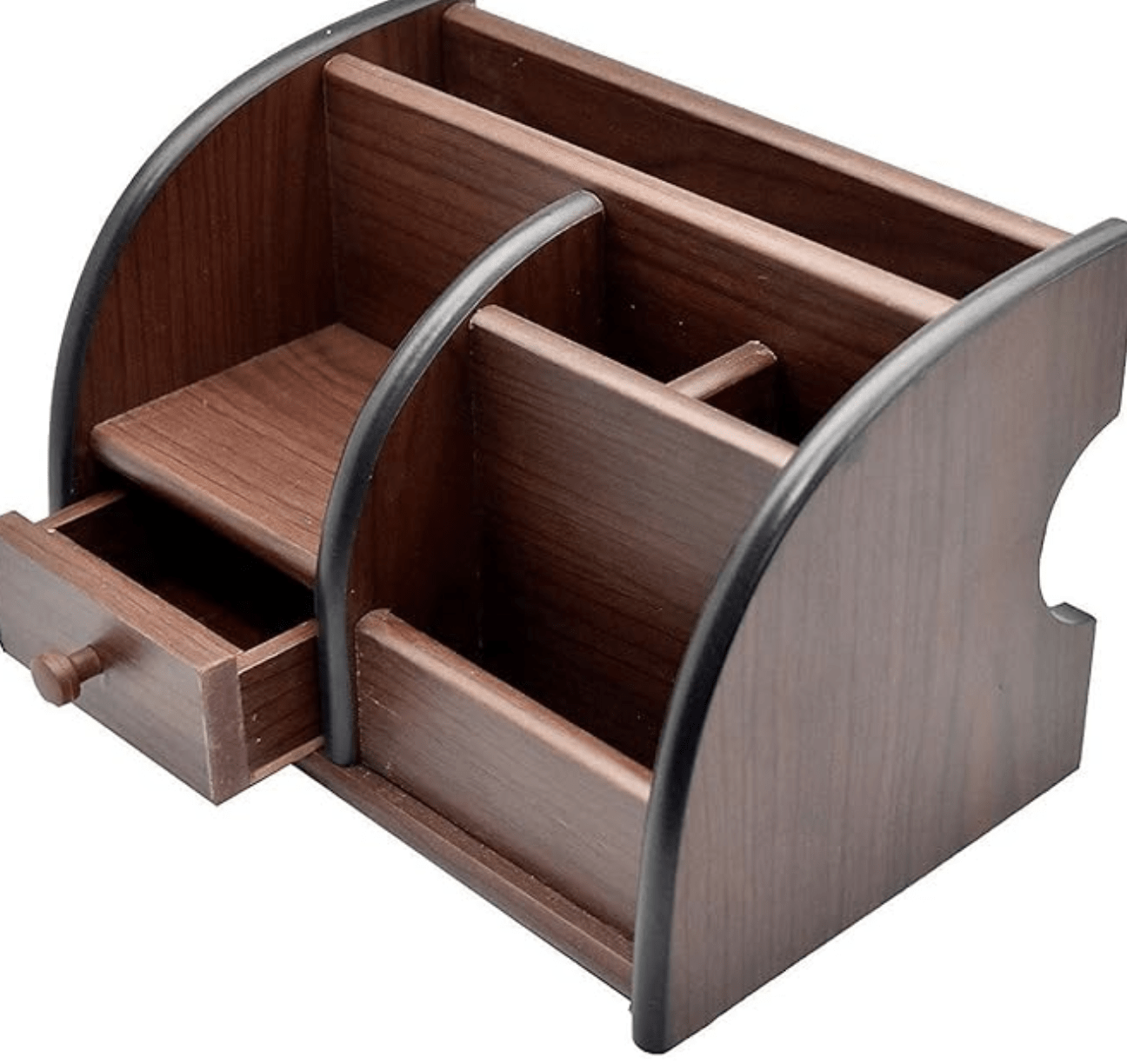 Pen HolderWooden Desk Organizer Pen/Pencil Stand with Drawer, Mobile Holder & Remote Stand for Office Desk/Table Storage Organizer Box, Pen Holder, Office Desk Accessories, Pen Stands for Office Use(1pcs)-4