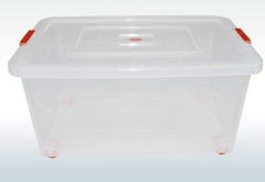Nakoda 222 Rectangular Plastic Container Box with Lock And Wheel - (32 L, Transparent), (542 x 368 x 239)-2