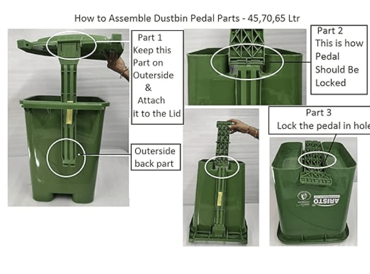 Aristo Dustbin with pedal 45 Ltr, dustbins for kitchen waste, Waste Basket for Kitchen, dustbin for kitchen with lid, Pedal Dustbin, Dustbin Big Size, Aristo dustbin-2