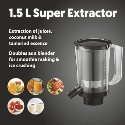 Preethi Zodiac Glitter MG 264, 750 Watts, 5 Jars including Masterchef Jar, Super Extractor, 5 Yr Motor Warranty & Lifelong Free service, Lavender/Black