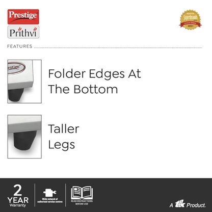 Prestige Gas Stove Prithvi - Single Burner, Silver, Manual Ignition, Stainless Steel