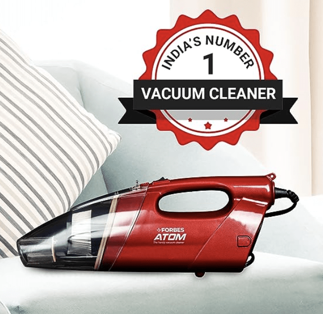 Eureka Forbes Atom 600 Watts Corded Handheld Vacuum Cleaner with Powerful Cyclonic Technology &amp; Washable Filter (Red)-1