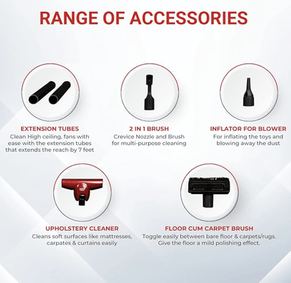 Eureka Forbes Atom 600 Watts Corded Handheld Vacuum Cleaner with Powerful Cyclonic Technology &amp; Washable Filter (Red)