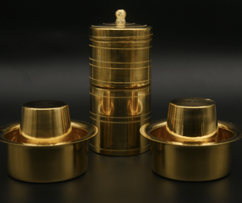 BRASS COFFEE FILTER AND DAVARA SET COMBO-1