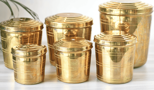 பித்தளை சேமிப்பு கொள்கலன் 6 அளவுகள்