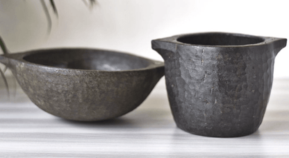 SEASONED SOAPSTONE COOK POT & SEASONED SOAPSTONE KADAI COMBO