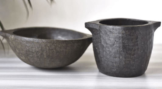 SEASONED SOAPSTONE COOK POT & SEASONED SOAPSTONE KADAI COMBO