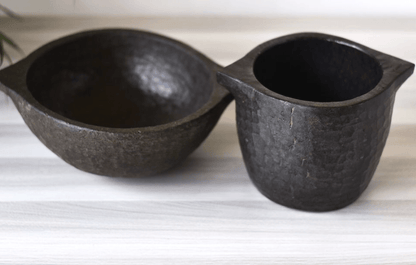 SEASONED SOAPSTONE COOK POT & SEASONED SOAPSTONE KADAI COMBO