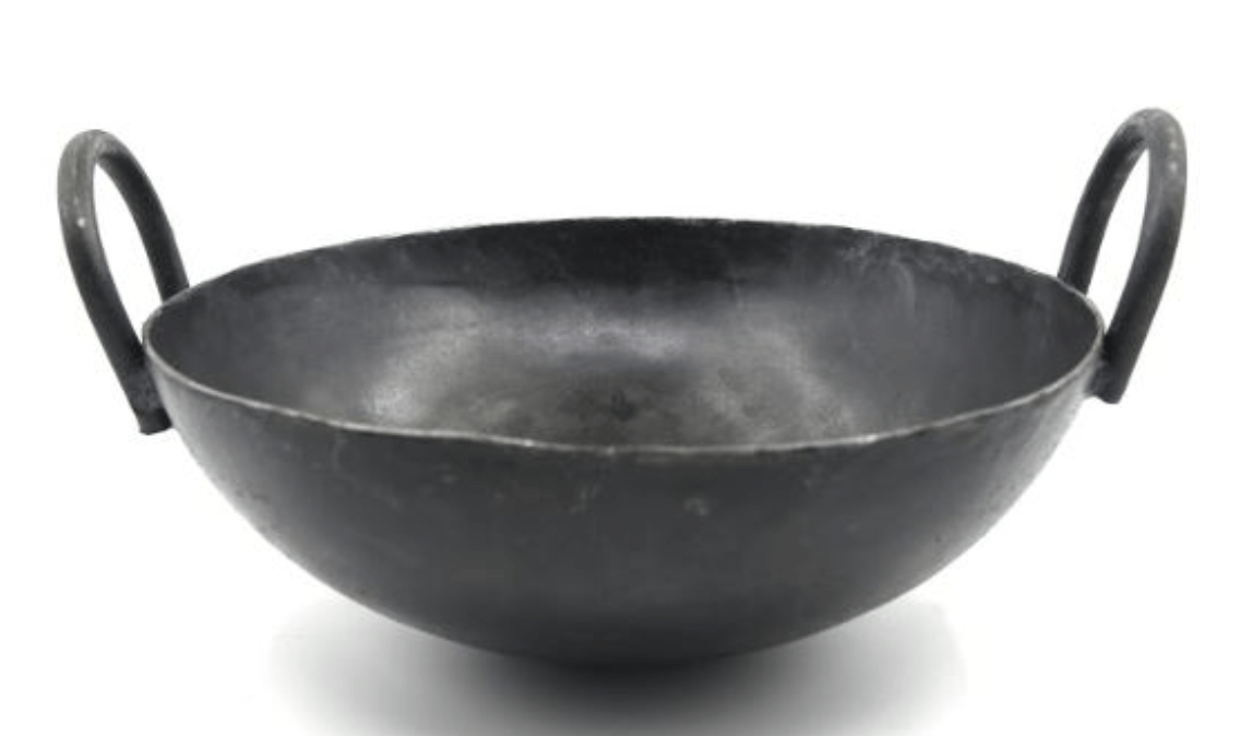 பதப்படுத்தப்பட்ட இரும்புக் கடாய், பதப்படுத்தப்பட்ட இரும்புத் தட்டையான கடாய், பதப்படுத்தப்பட்ட இரும்பு தோசை தாவா &amp; இரும்பு தோசை டர்னர் சேர்க்கை