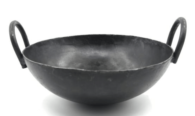 SEASONED IRON KADAI, SEASONED IRON FLAT KADAI, SEASONED IRON DOSA TAWA & IRON DOSA TURNER COMBO-5