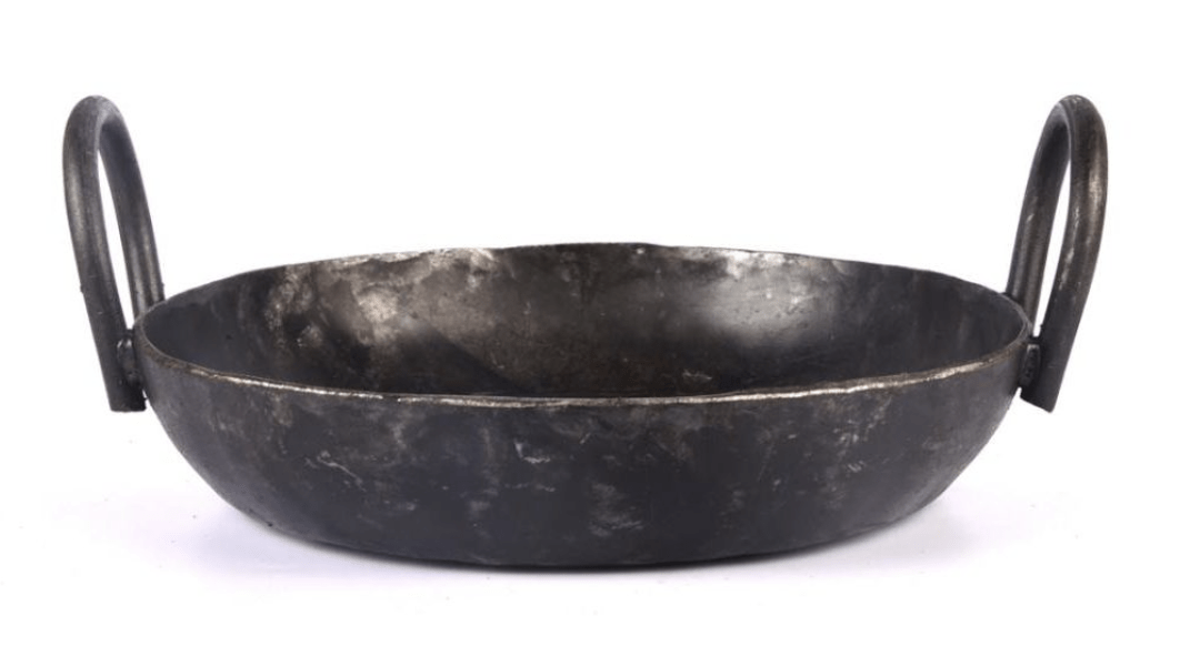 பதப்படுத்தப்பட்ட இரும்புக் கடாய், பதப்படுத்தப்பட்ட இரும்புத் தட்டையான கடாய், பதப்படுத்தப்பட்ட இரும்பு தோசை தாவா &amp; இரும்பு தோசை டர்னர் சேர்க்கை