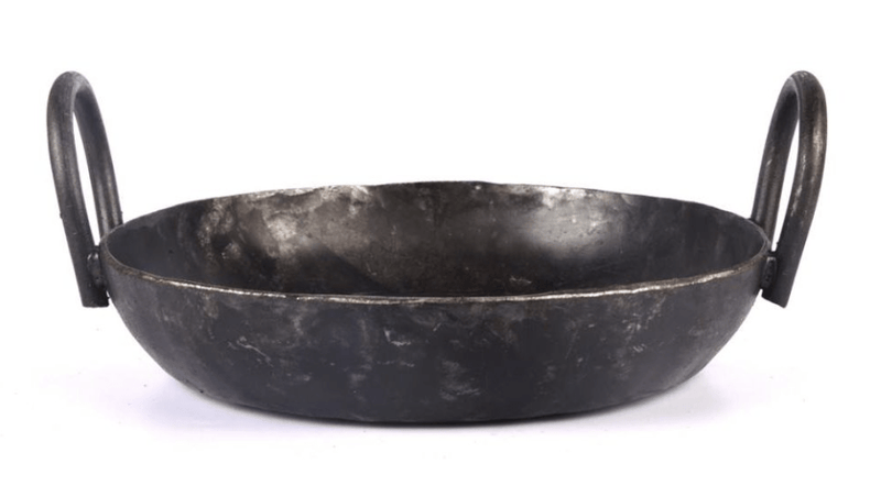 SEASONED IRON KADAI, SEASONED IRON FLAT KADAI, SEASONED IRON DOSA TAWA & IRON DOSA TURNER COMBO-4