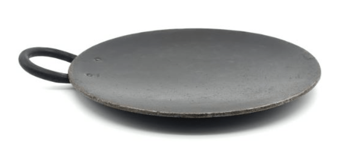 பதப்படுத்தப்பட்ட இரும்புக் கடாய், பதப்படுத்தப்பட்ட இரும்புத் தட்டையான கடாய், பதப்படுத்தப்பட்ட இரும்பு தோசை தாவா &amp; இரும்பு தோசை டர்னர் சேர்க்கை