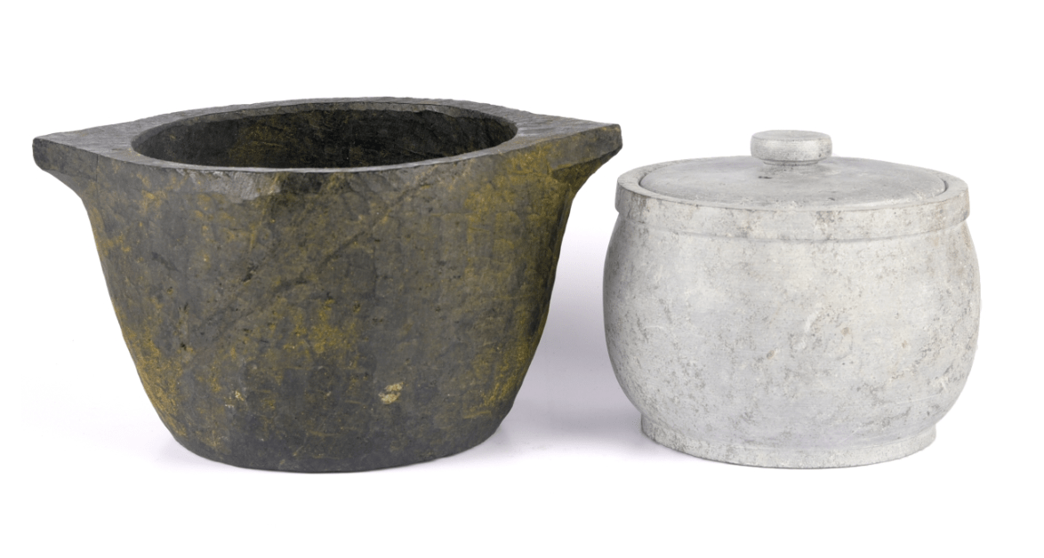 SEASONED SOAPSTONE COOK POT & SOAPSTONE CURD JAR COMBO