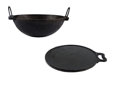 CAST IRON PAPADAM KADAI (7″) & OMELETTE TAWA (9″) COMBO-1