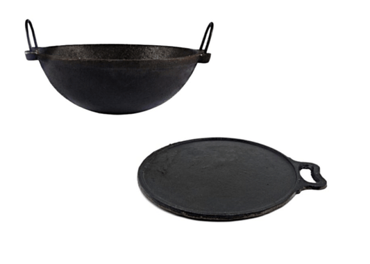 வார்ப்பிரும்பு பபடம் கடாய் (7″) &amp; ஆம்லெட் தவா (9″) சேர்க்கை