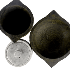 SEASONED SOAPSTONE COOK POT, SEASONED SOAPSTONE KADAI & SOAPSTONE CURD JAR COMBO-2