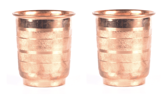 இரண்டு செம்பு பொறிக்கப்பட்ட டம்ளர் தொகுப்பு