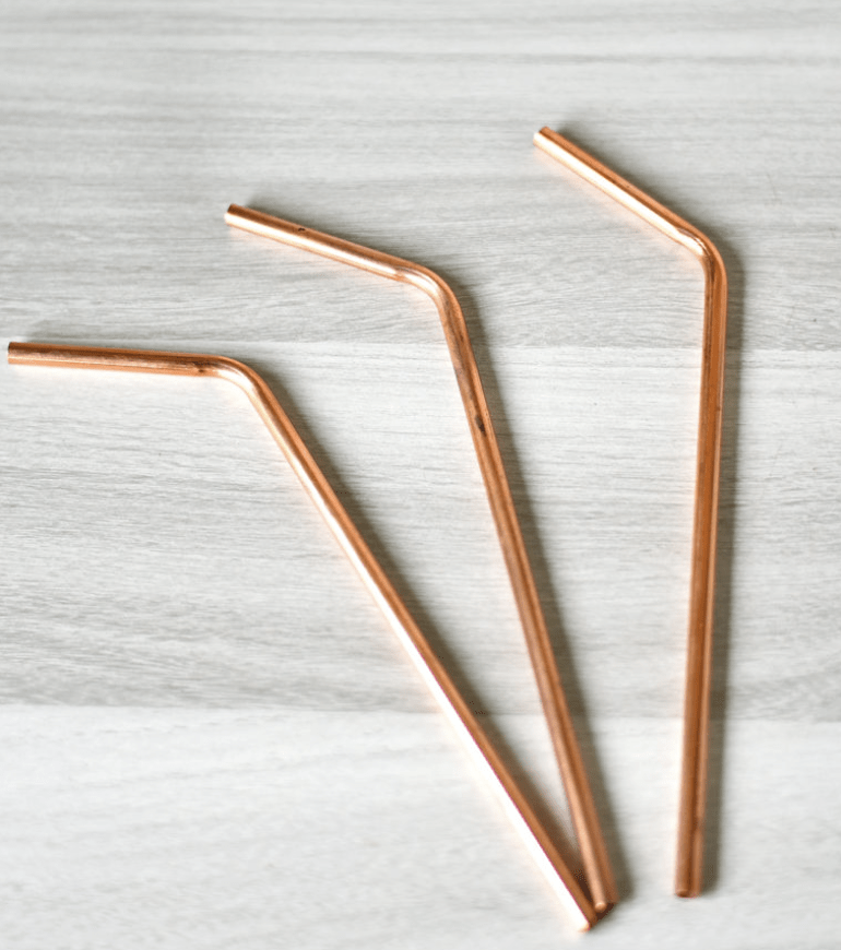 पुन: प्रयोज्य तांबे का स्ट्रॉ - मुड़ा हुआ