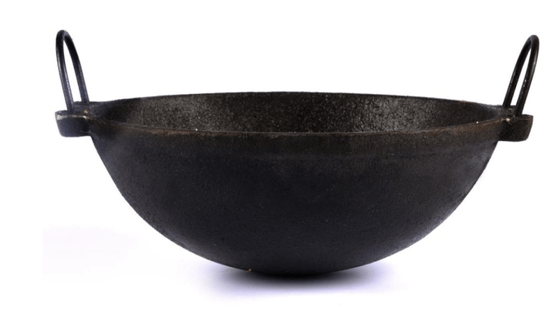 SEASONED CAST IRON KADAI-1