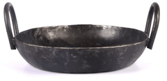 SEASONED IRON FLAT BOTTOM KADAI-1