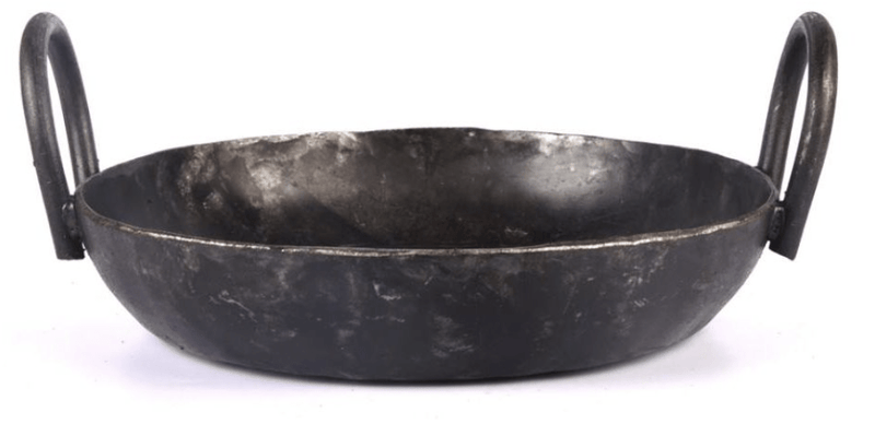 SEASONED IRON FLAT BOTTOM KADAI-1