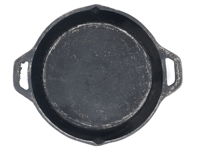 SEASONED CAST IRON SKILLET WITH DOUBLE HANDLE