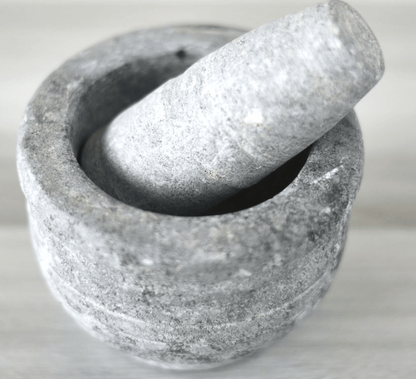 SOAPSTONE MORTAR AND PESTLE