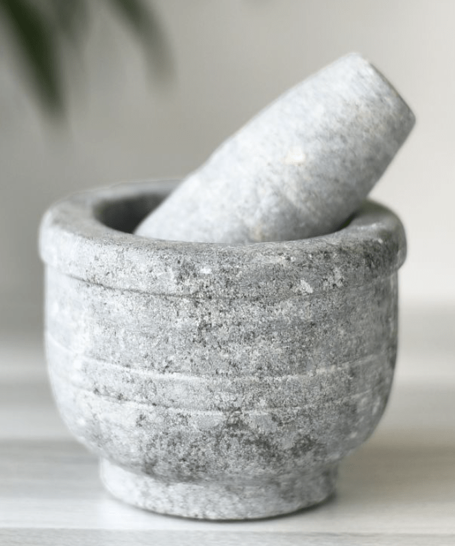 SOAPSTONE MORTAR AND PESTLE