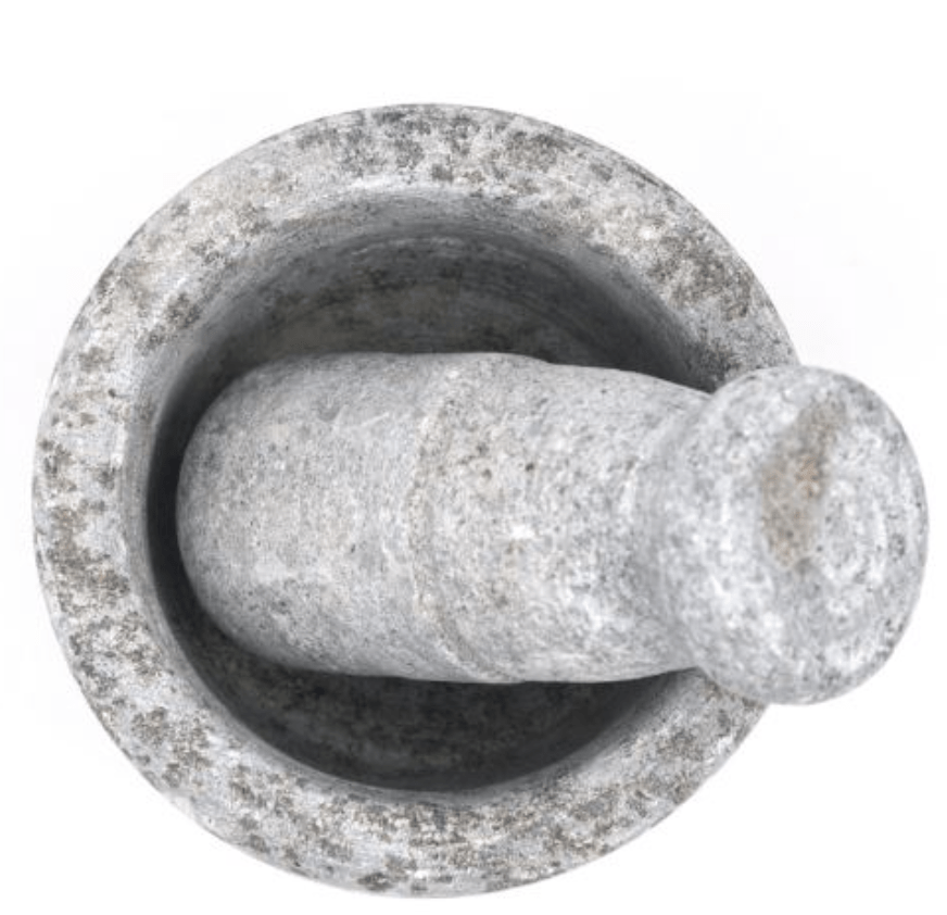 SOAPSTONE MORTAR AND PESTLE