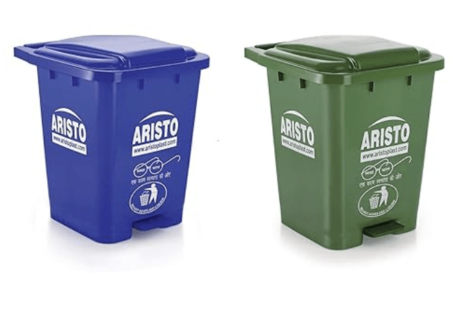 ARISTO Plastic Pedal Garbage Waste Dustbin 45 LTR (Green/Blue)-4
