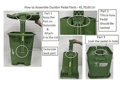 ARISTO Plastic Pedal Garbage Waste Dustbin 45 LTR (Green/Blue)-2