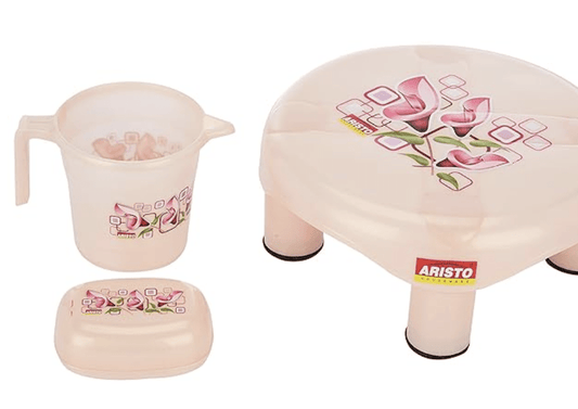 ARISTO Dyna Bathroom Set Ecpnomy (6 Pcs Set), Color May Vary