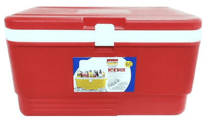 Aristo Plastic Insulated Chiller Ice Box, 60 Liter, Red