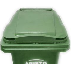 ARISTO Plastic Manual-Lift Garbage Waste Trash Bucket Dustbin with Wheels and Lid (120 L, Green-3