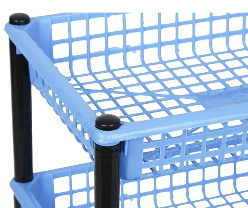 ARISTO Multipurpose Plastic Storage Rack 4 Shelf/Multi Purpose/Kitchen/Living Room/Rack (40.5 cm x 26.5 cm x 62 cm, Colour May Vary)