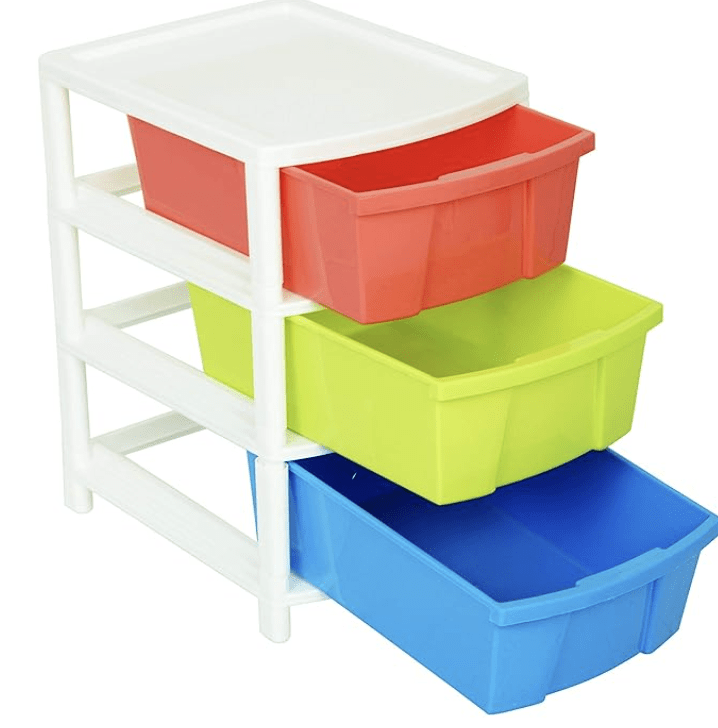 ARISTO Everest Multipurpose 3 Drawer Plastic Modular Chest Storage Organizer, Multicolour, Standard (Everest3, 39 cm x 30.5 cm x 47 cm), Rectangular