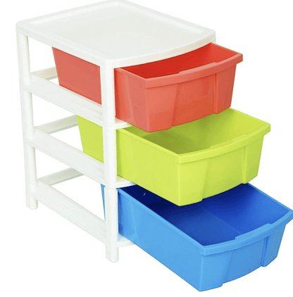 ARISTO Everest Multipurpose 3 Drawer Plastic Modular Chest Storage Organizer, Multicolour, Standard (Everest3, 39 cm x 30.5 cm x 47 cm), Rectangular
