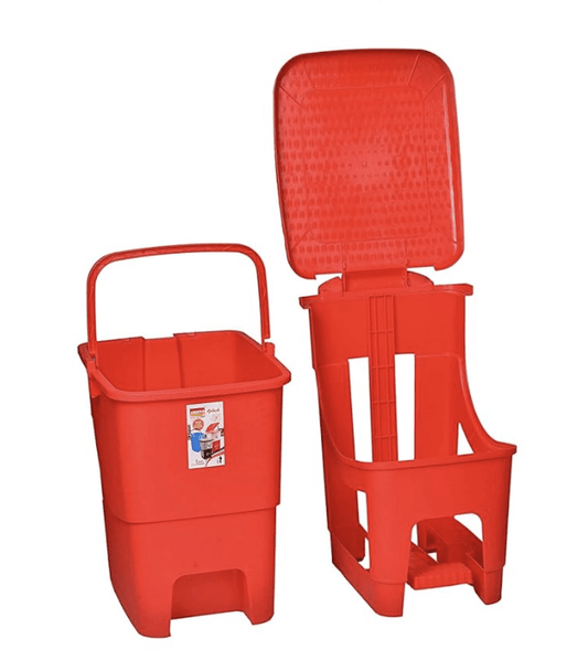 Aristo Biomedical Waste Plastic dustbin with Pedal Red,25 LTR, (31 x 39.5 x 46.5 cm)