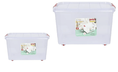 ARISTO Multipurpose Plastic Storage Box 45 Container (Transparent, 25L) - Pack of 2-1